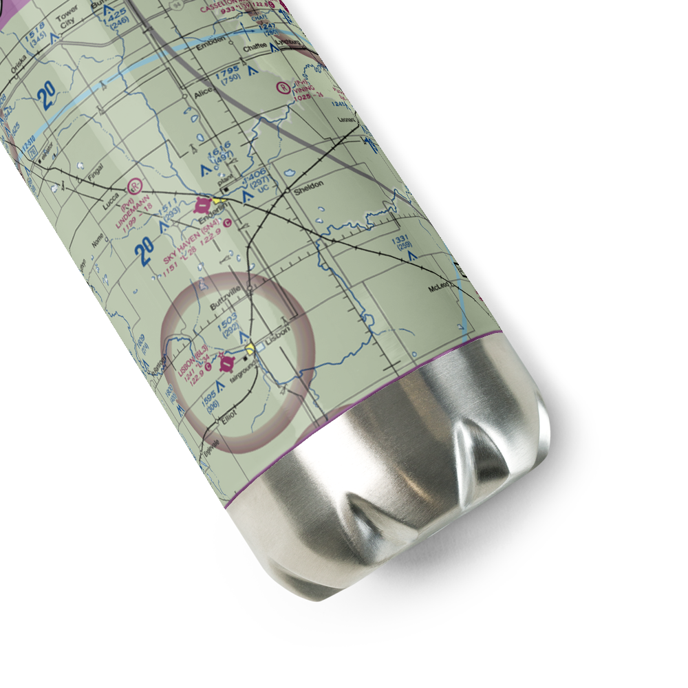 Geske Airfield (ND47) VFR Sectional Water Bottle 