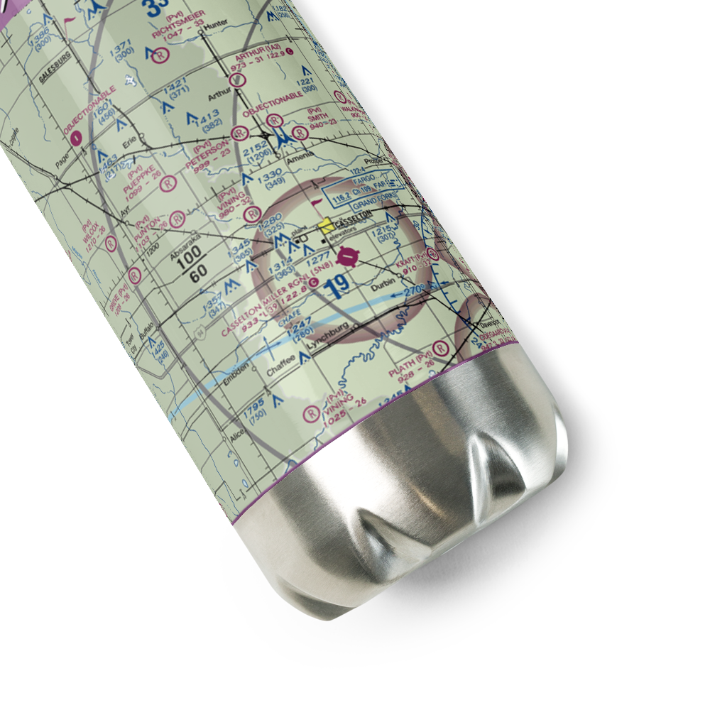 Vining Airport (ND68) VFR Sectional Water Bottle 