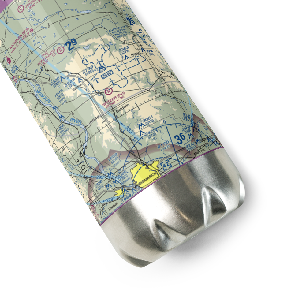 Spitzer Airport (ND80) VFR Sectional Water Bottle 