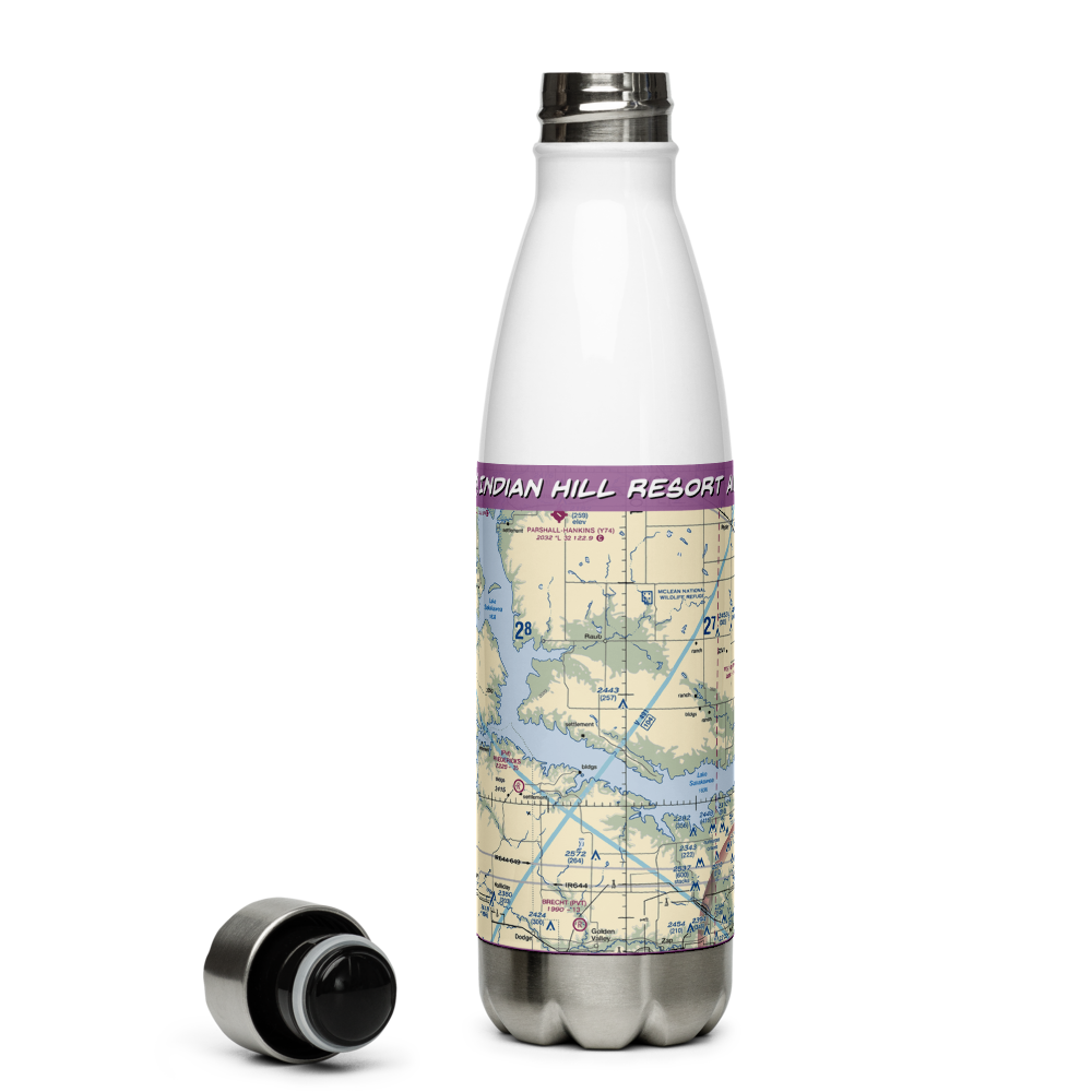 Indian Hill Resort Airport (ND87) VFR Sectional Water Bottle 