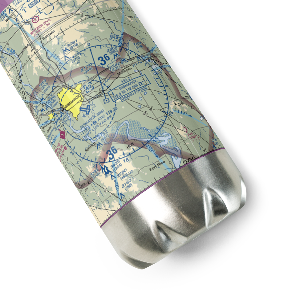Sauter Airport (ND96) VFR Sectional Water Bottle 