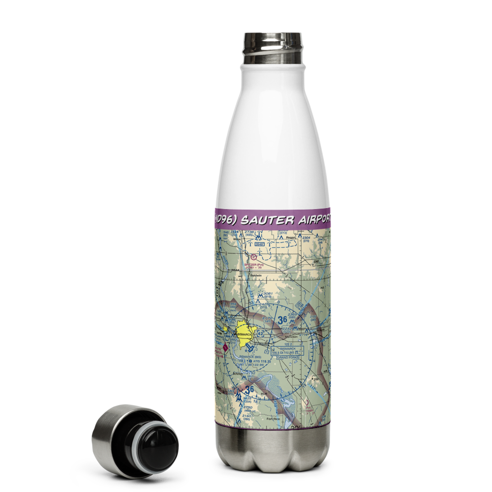 Sauter Airport (ND96) VFR Sectional Water Bottle 