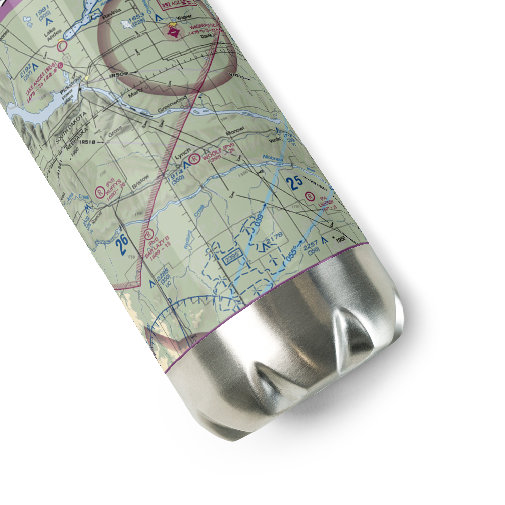 Woolf Brothers Airport (NE06) VFR Sectional Water Bottle 