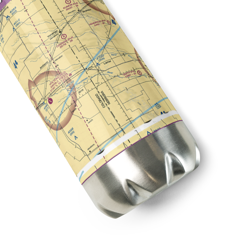 Larrabee Farm Airport (NE08) VFR Sectional Water Bottle 