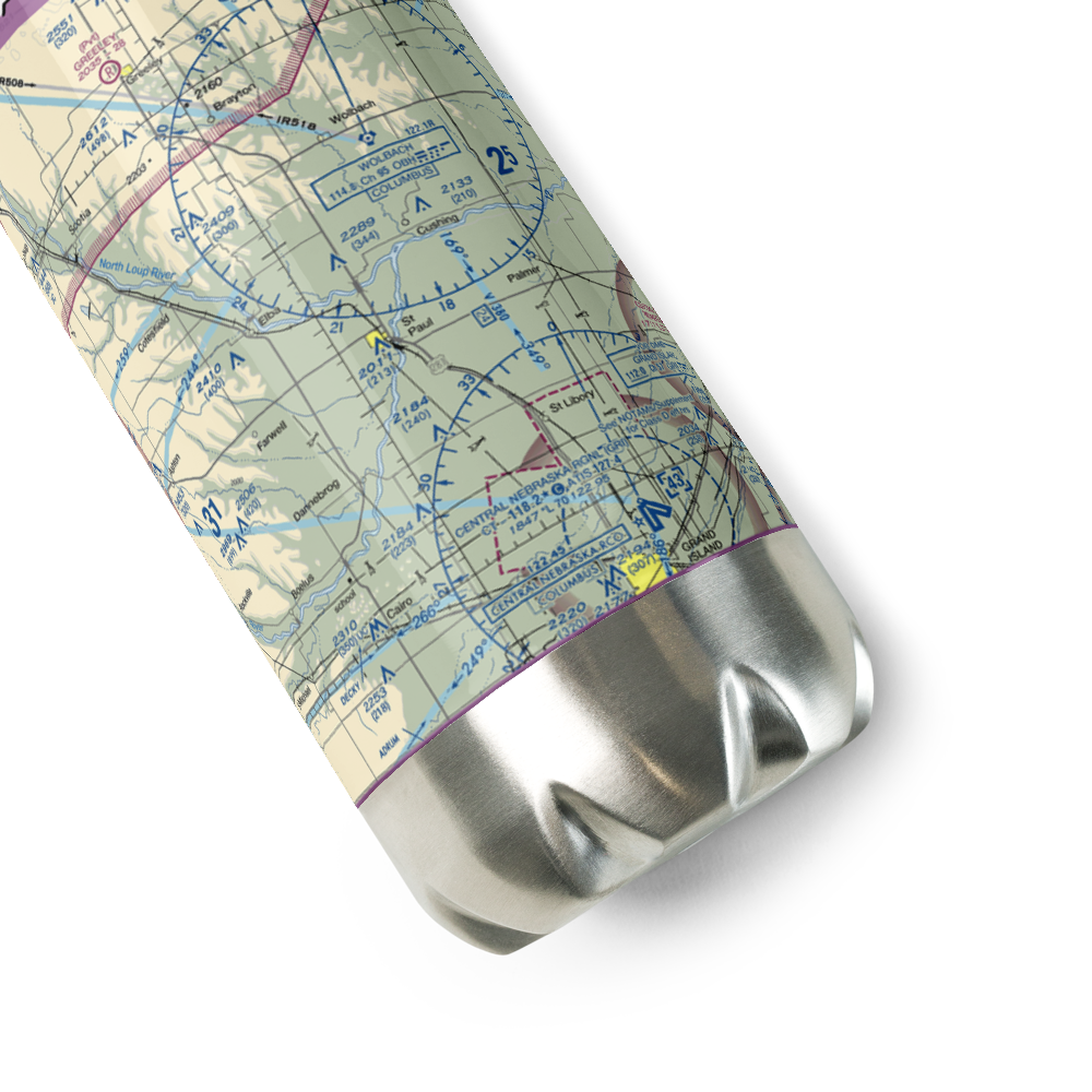 Walts Aerial Service Airport (NE17) VFR Sectional Water Bottle 
