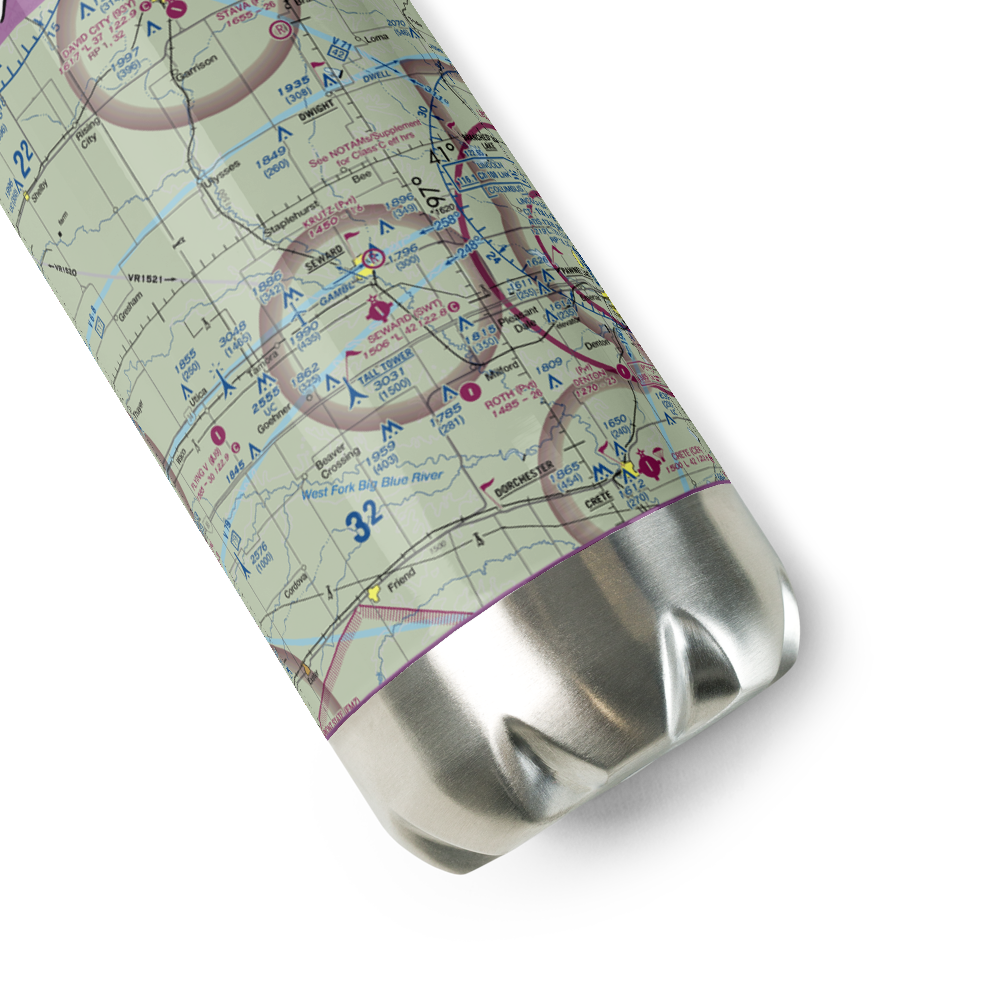 Krutz Airport (NE18) VFR Sectional Water Bottle 