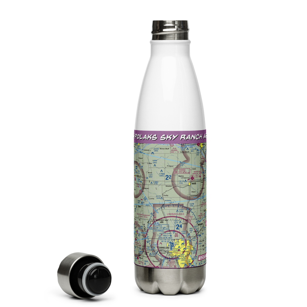 Polaks Sky Ranch Airport (NE24) VFR Sectional Water Bottle 