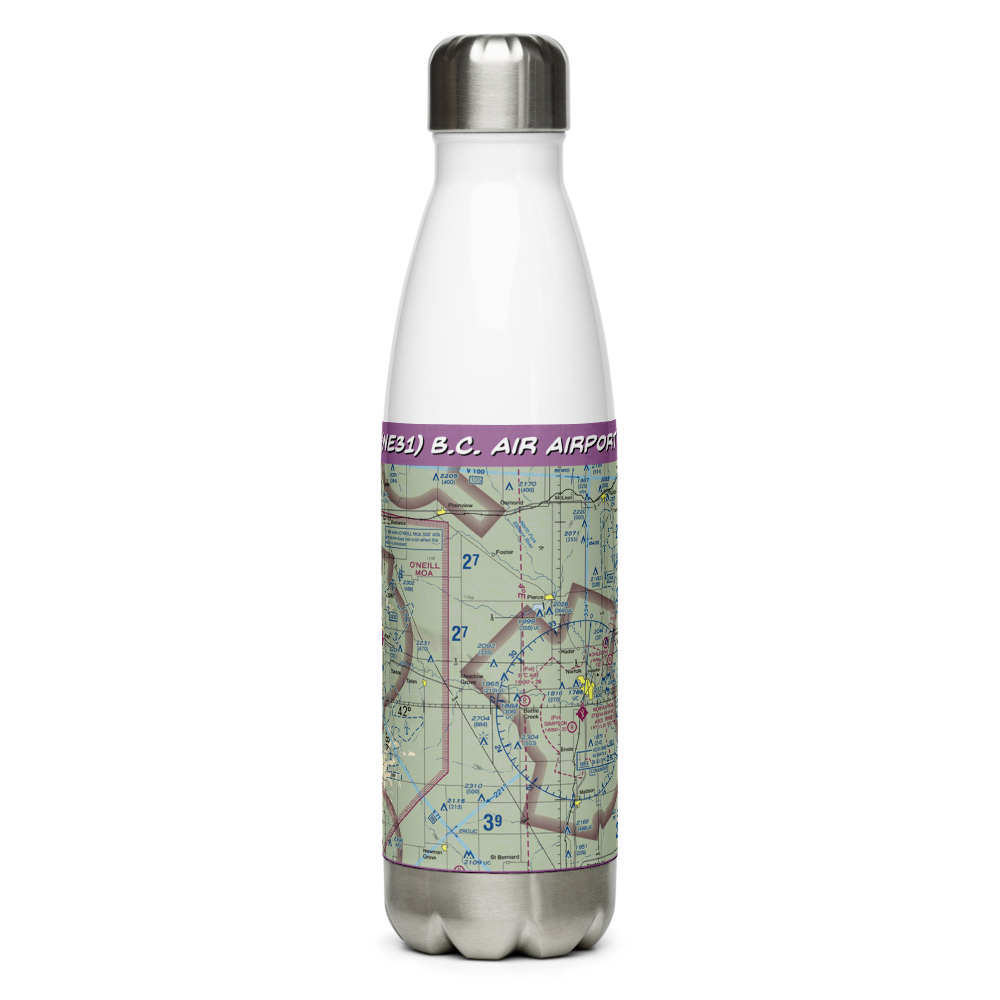 B.C. Air Airport (NE31) VFR Sectional Water Bottle 