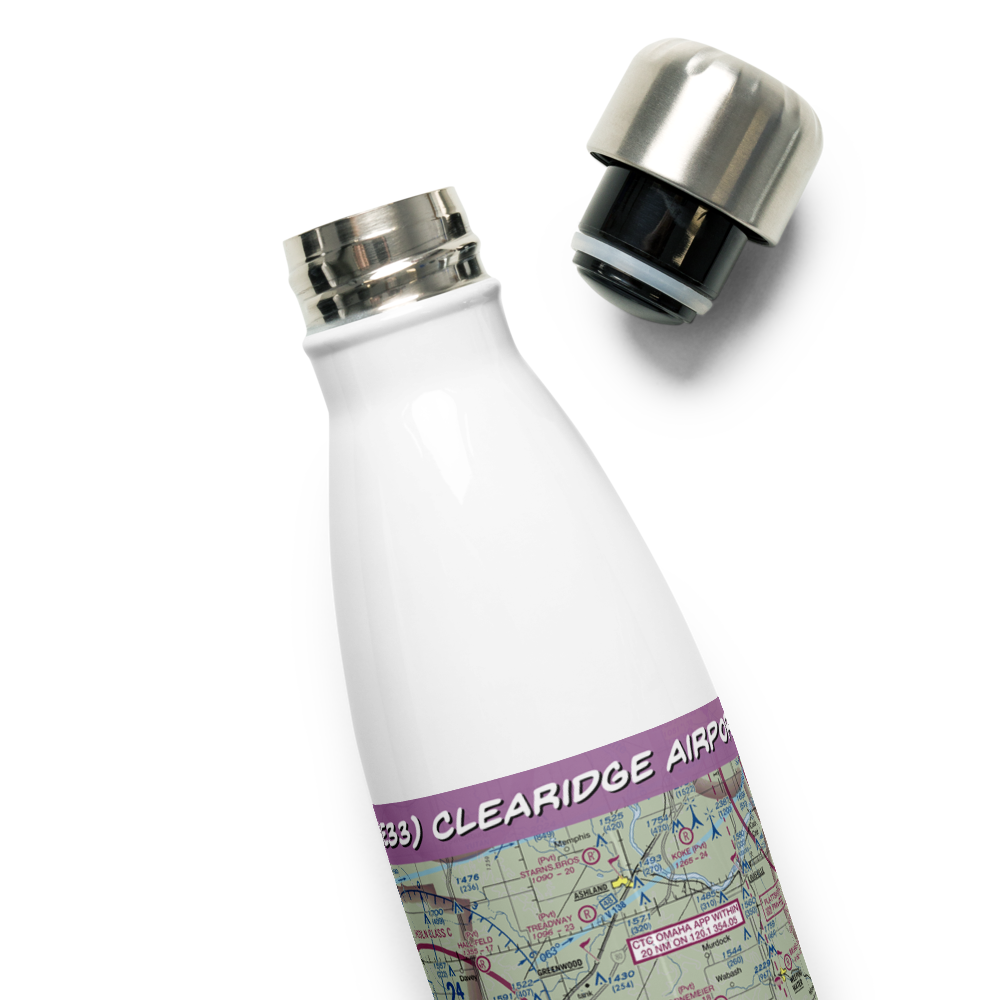 Clearidge Airport (NE33) VFR Sectional Water Bottle 