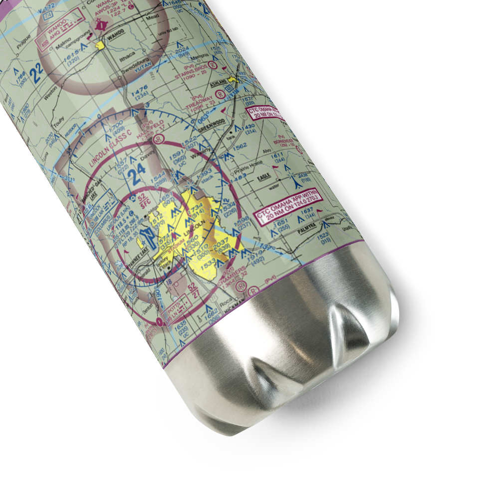 Warbonnet Ag Strip (NE39) VFR Sectional Water Bottle 