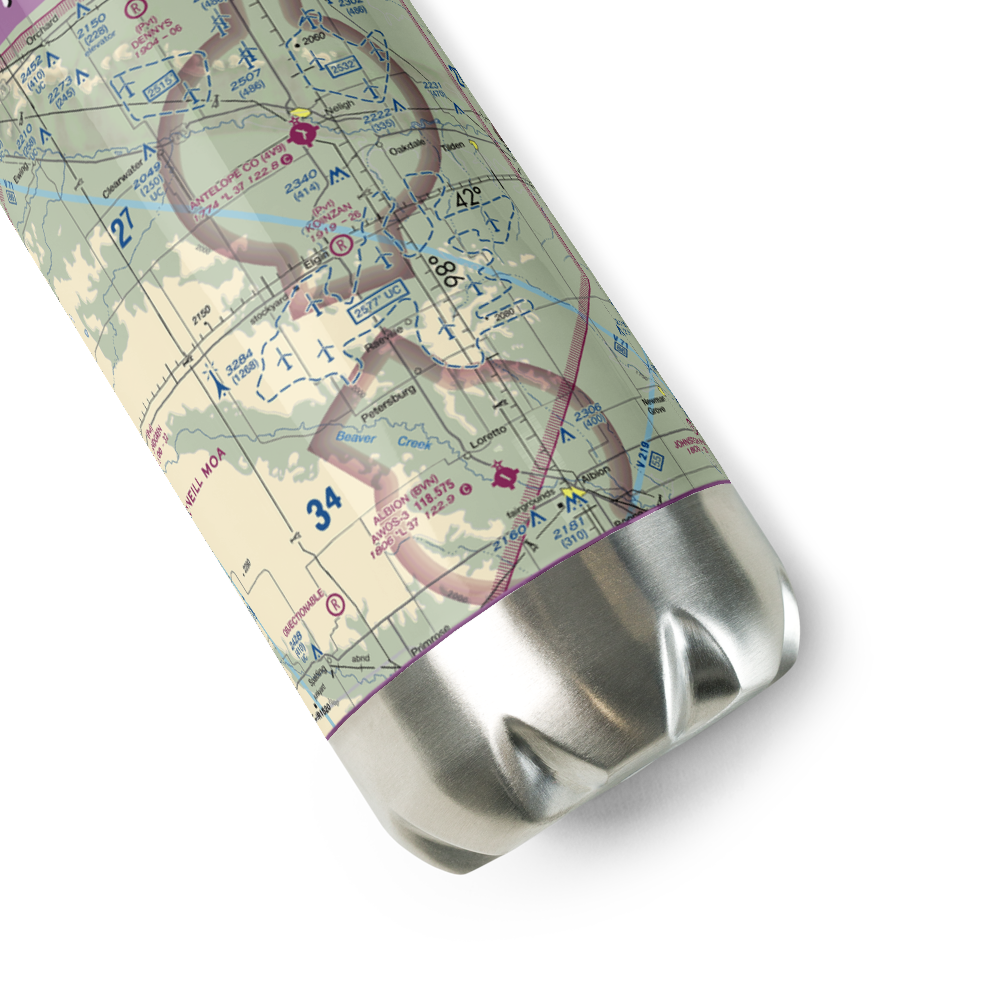 Koinzan Airport (NE44) VFR Sectional Water Bottle 