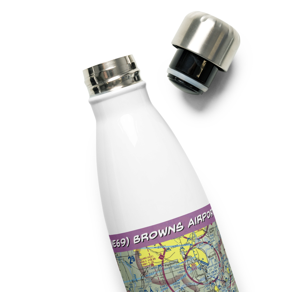 Browns Airport (NE69) VFR Sectional Water Bottle 