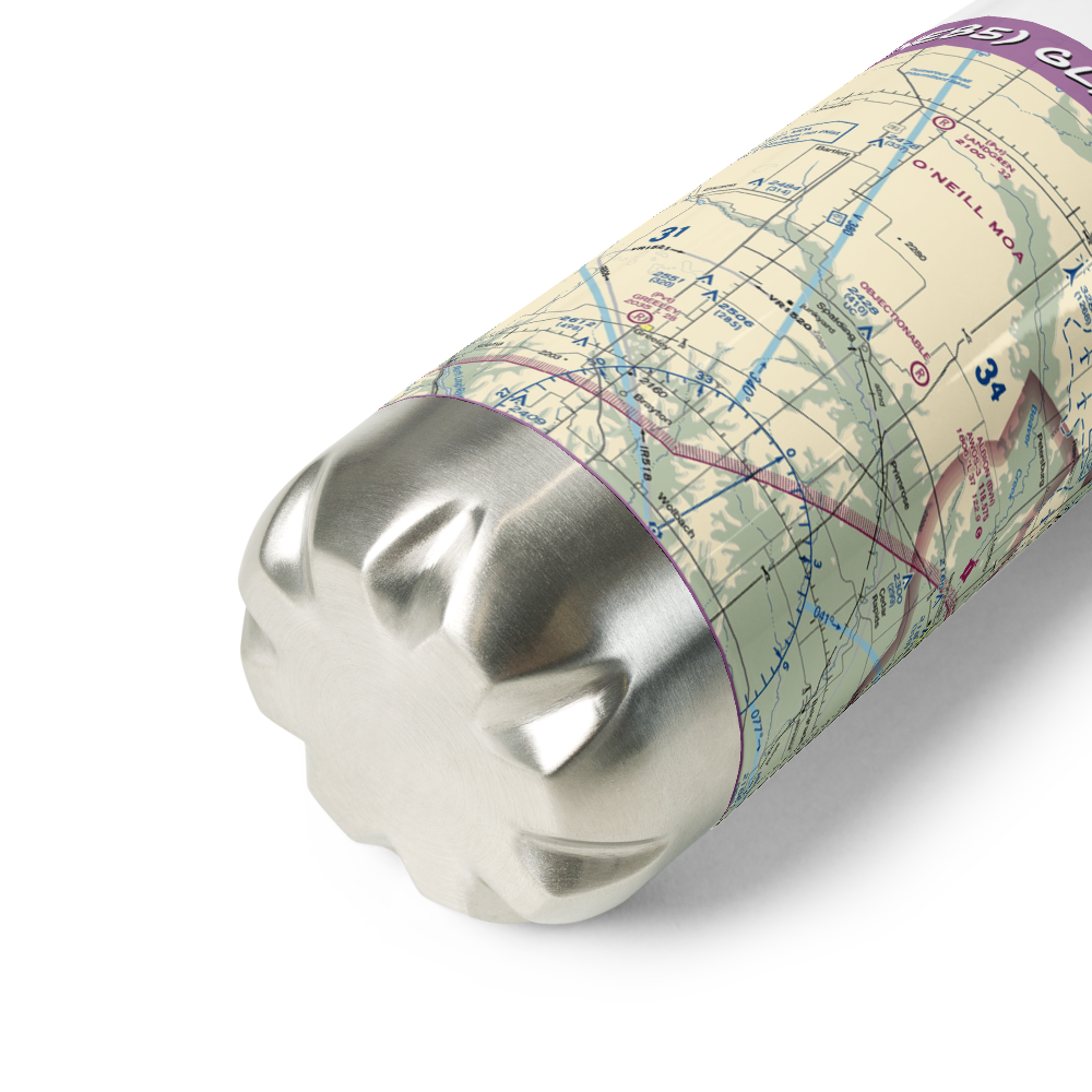 Glaser Airport (NE85) VFR Sectional Water Bottle 