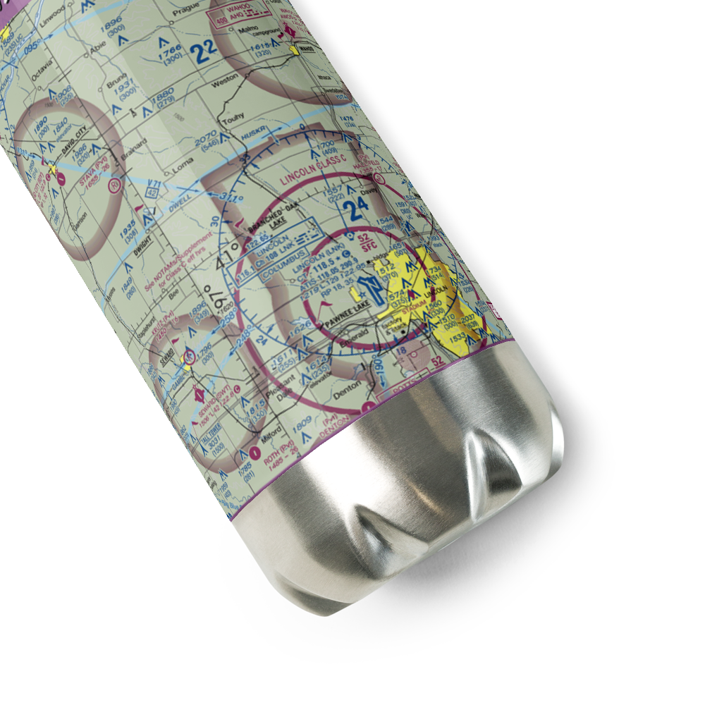 Novotny/Tonar Farms Airport (NE88) VFR Sectional Water Bottle 