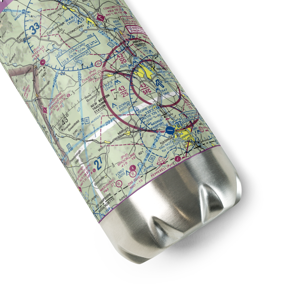 Huff Memorial Airport (NH60) VFR Sectional Water Bottle 
