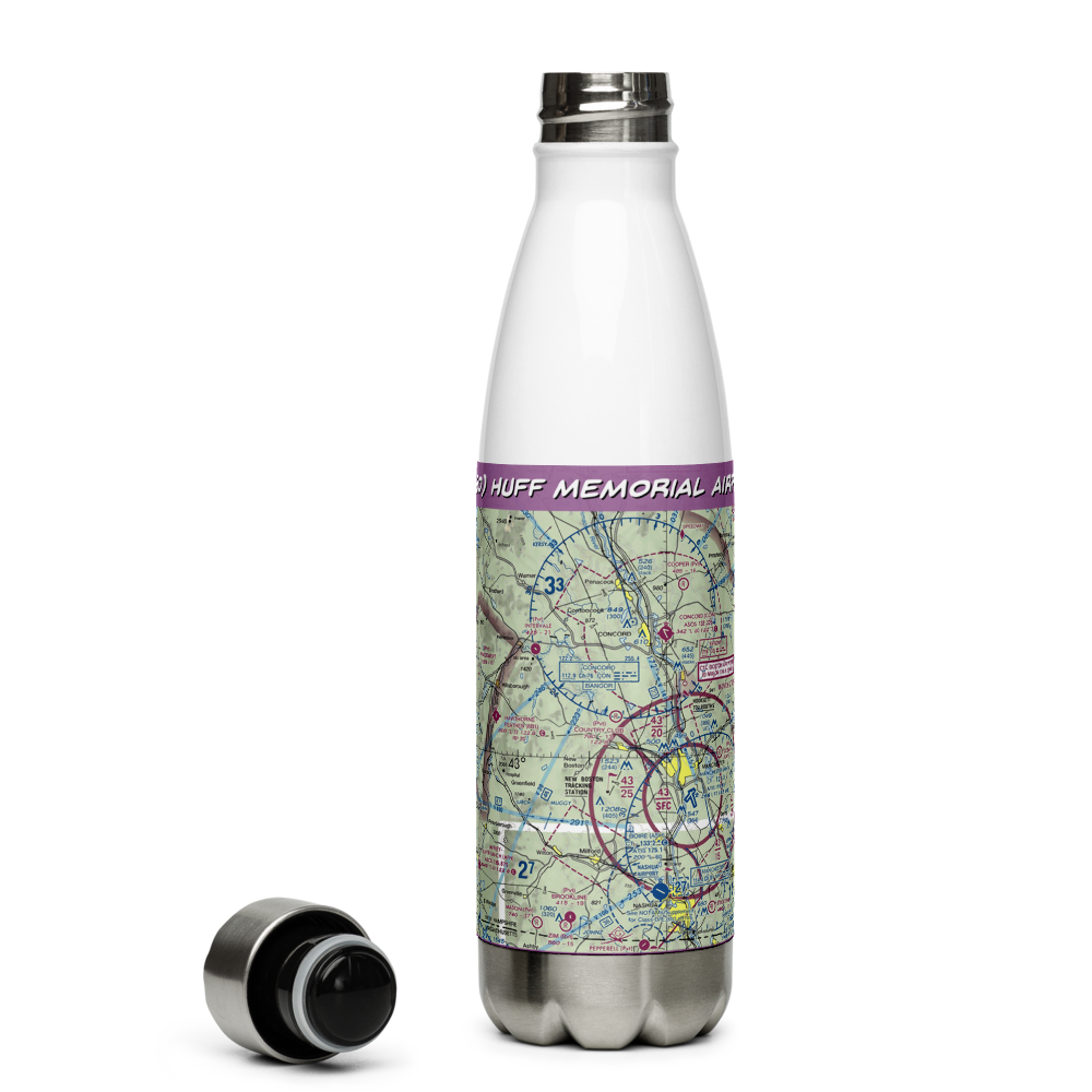 Huff Memorial Airport (NH60) VFR Sectional Water Bottle 