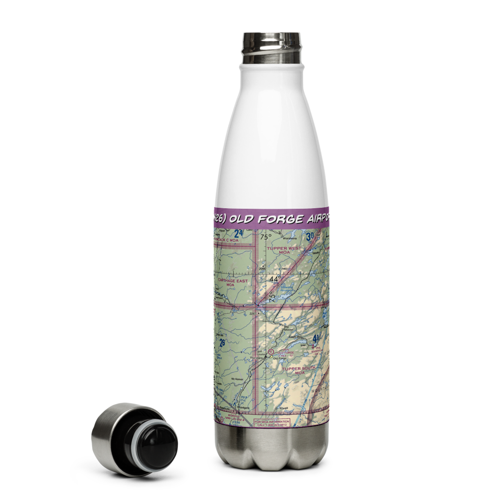 Old Forge Airport (NK26) VFR Sectional Water Bottle 