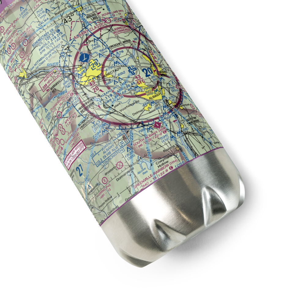 Jerry Phibbs Airport (NK43) VFR Sectional Water Bottle 