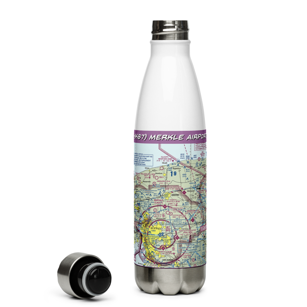 Merkle Airport (NK87) VFR Sectional Water Bottle 