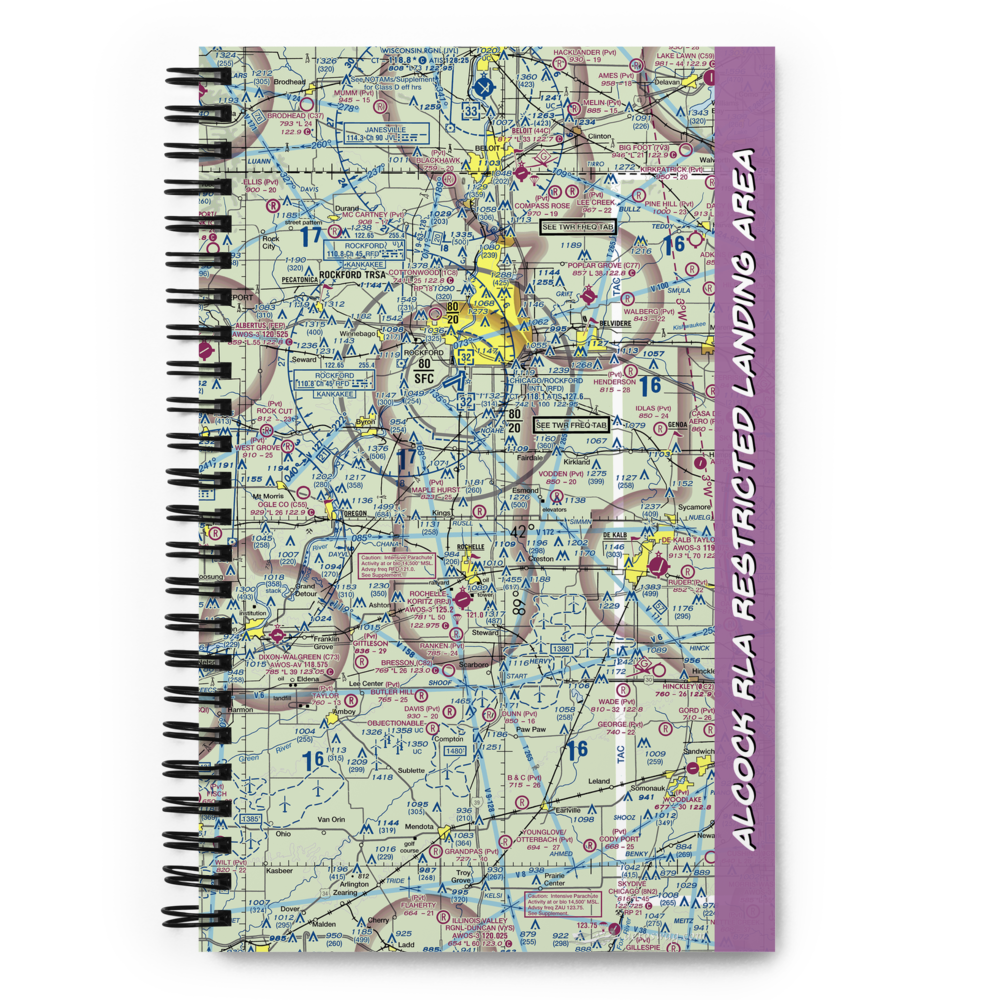 Alcock RLA Restricted Landing Area (41IL) VFR Sectional Notebook 