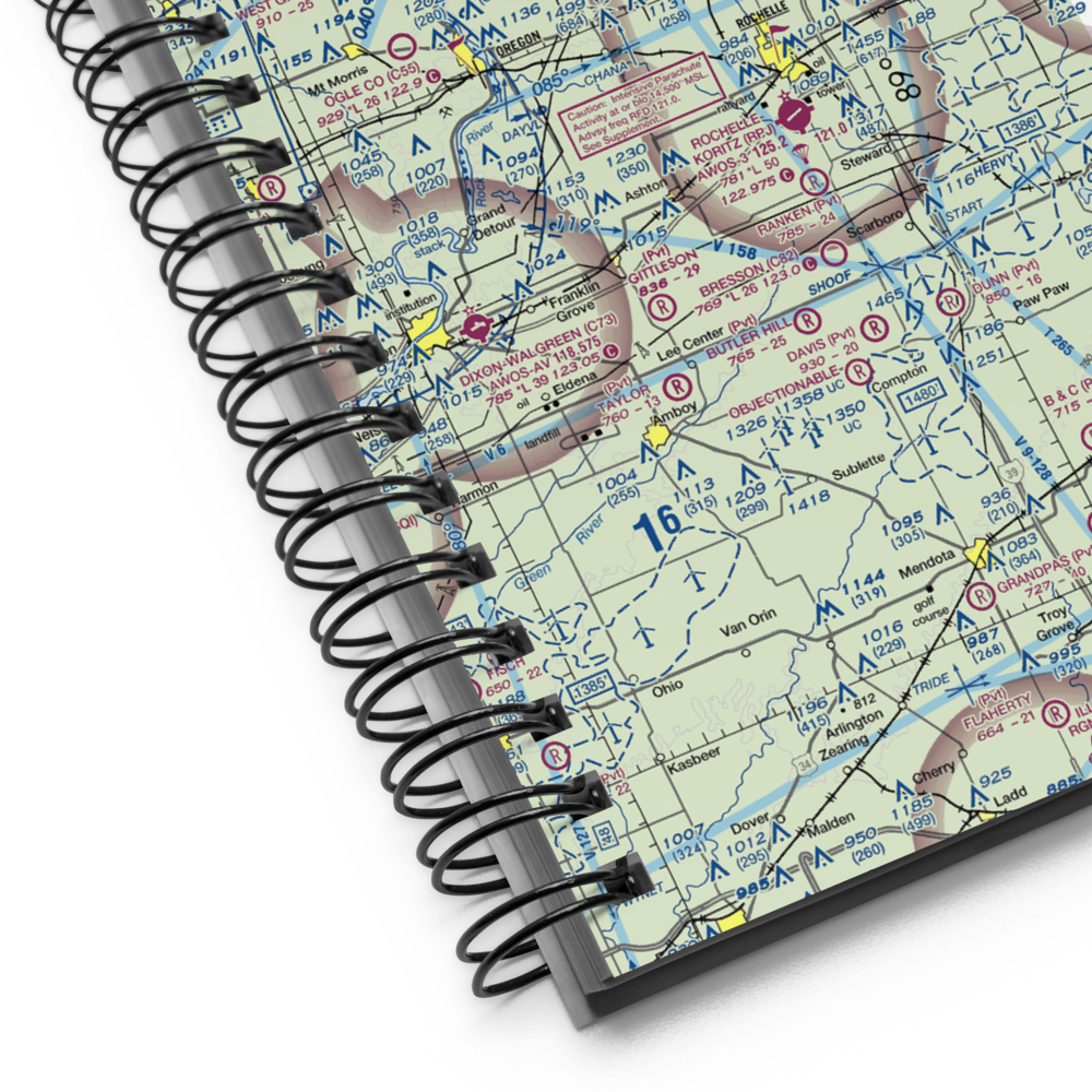 Alcock RLA Restricted Landing Area (41IL) VFR Sectional Notebook 
