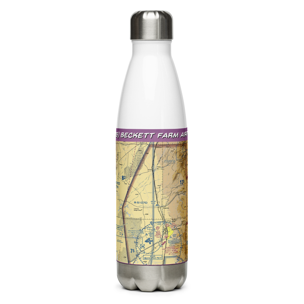 Beckett Farm Airport (NM28) VFR Sectional Water Bottle 