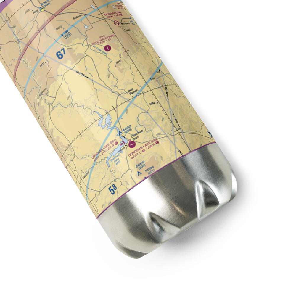 Bell Ranch Headquarters Airport (NM33) VFR Sectional Water Bottle 