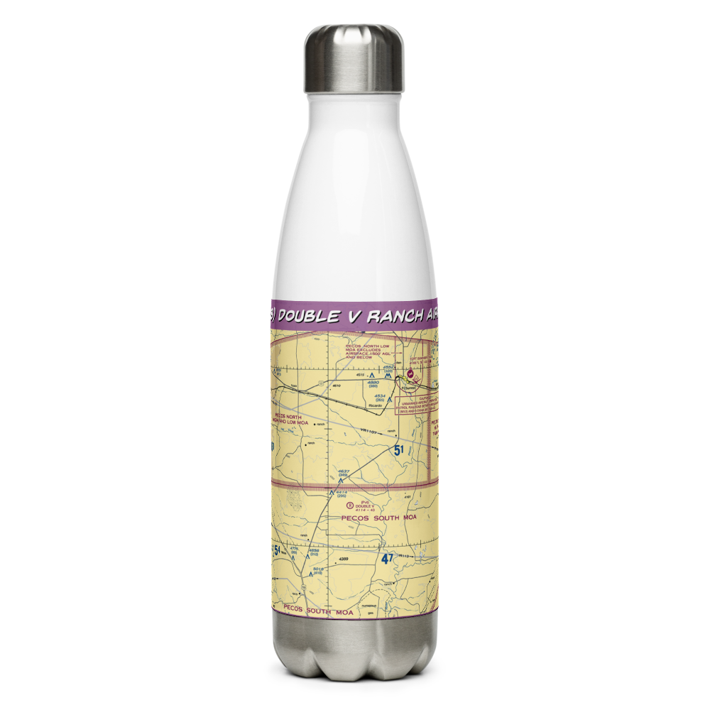 Double V Ranch Airport (NM38) VFR Sectional Water Bottle 