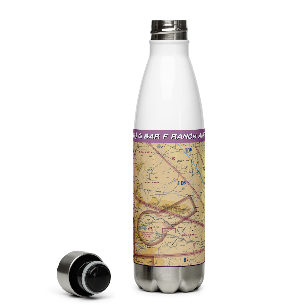 G Bar F Ranch Airport (NM84) VFR Sectional Water Bottle 