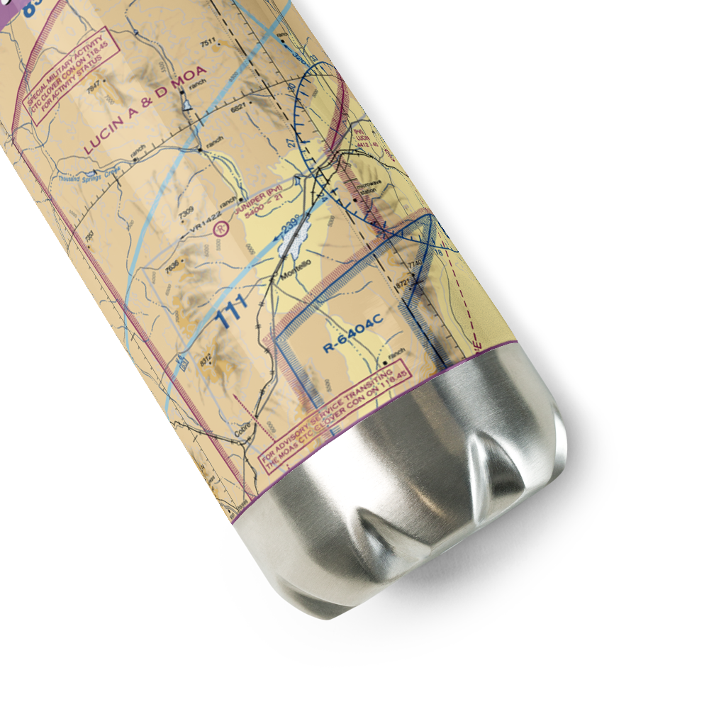 Juniper Airport (NV14) VFR Sectional Water Bottle 