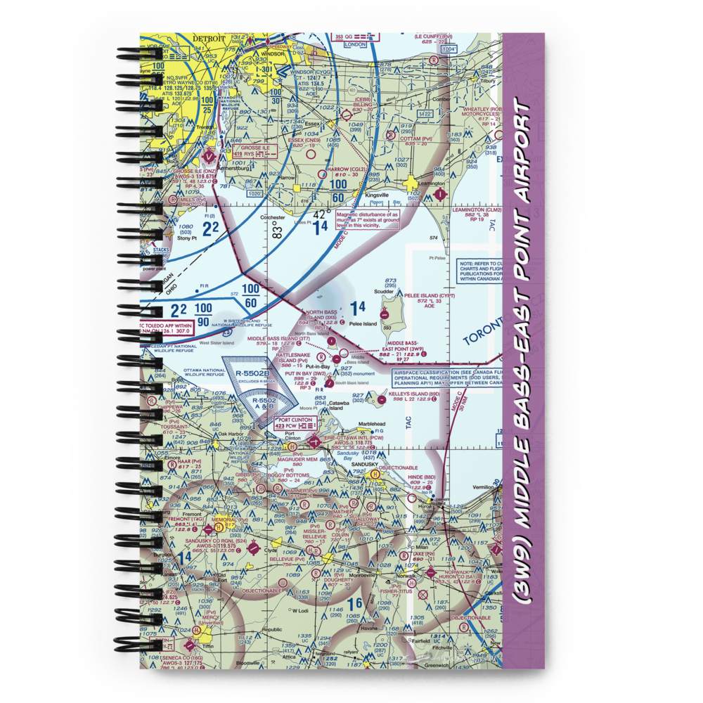 Middle Bass-East Point Airport (3W9) VFR Sectional Notebook 