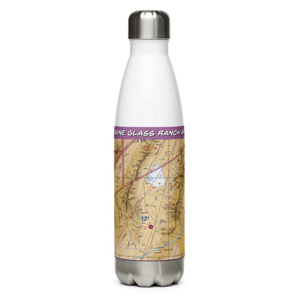 Wine Glass Ranch Airport (NV56) VFR Sectional Water Bottle 