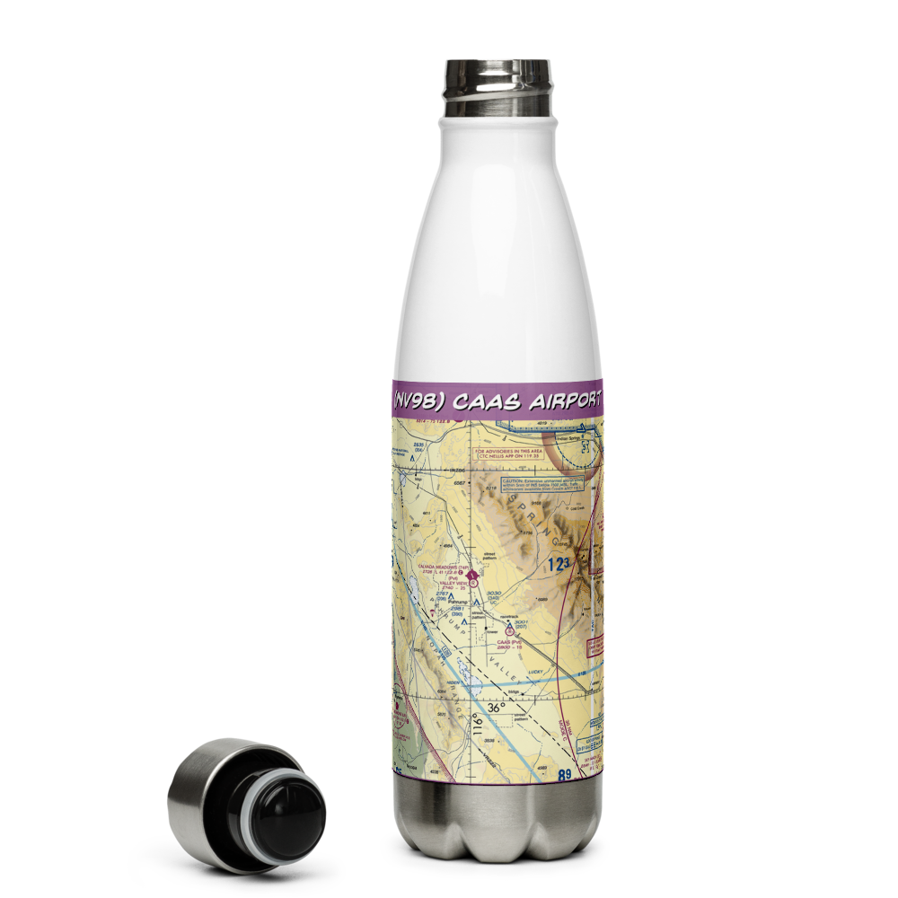 Caas Airport (NV98) VFR Sectional Water Bottle 