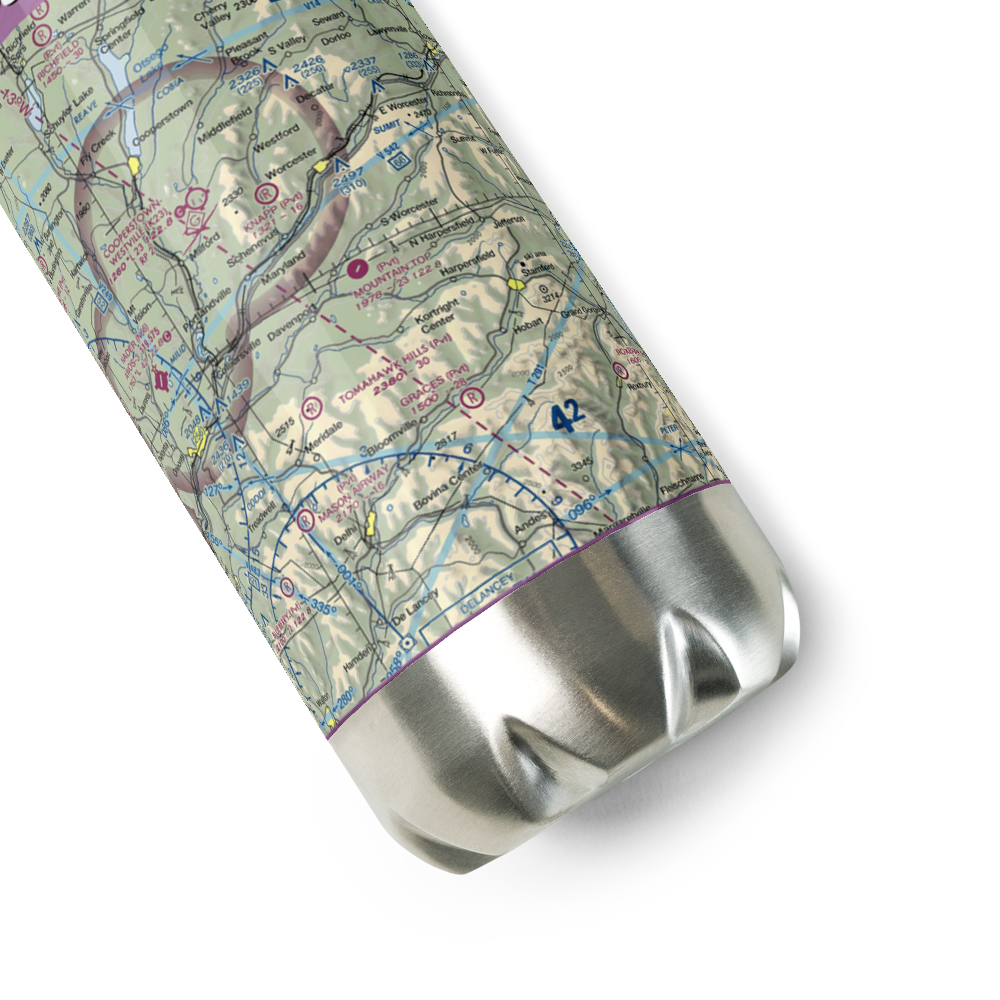 Mountain Top Airport (NY02) VFR Sectional Water Bottle 