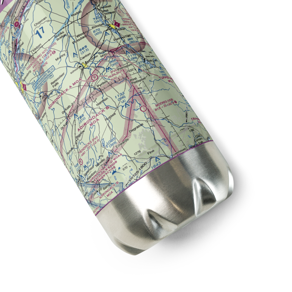 Hurlbut Field (NY07) VFR Sectional Water Bottle 