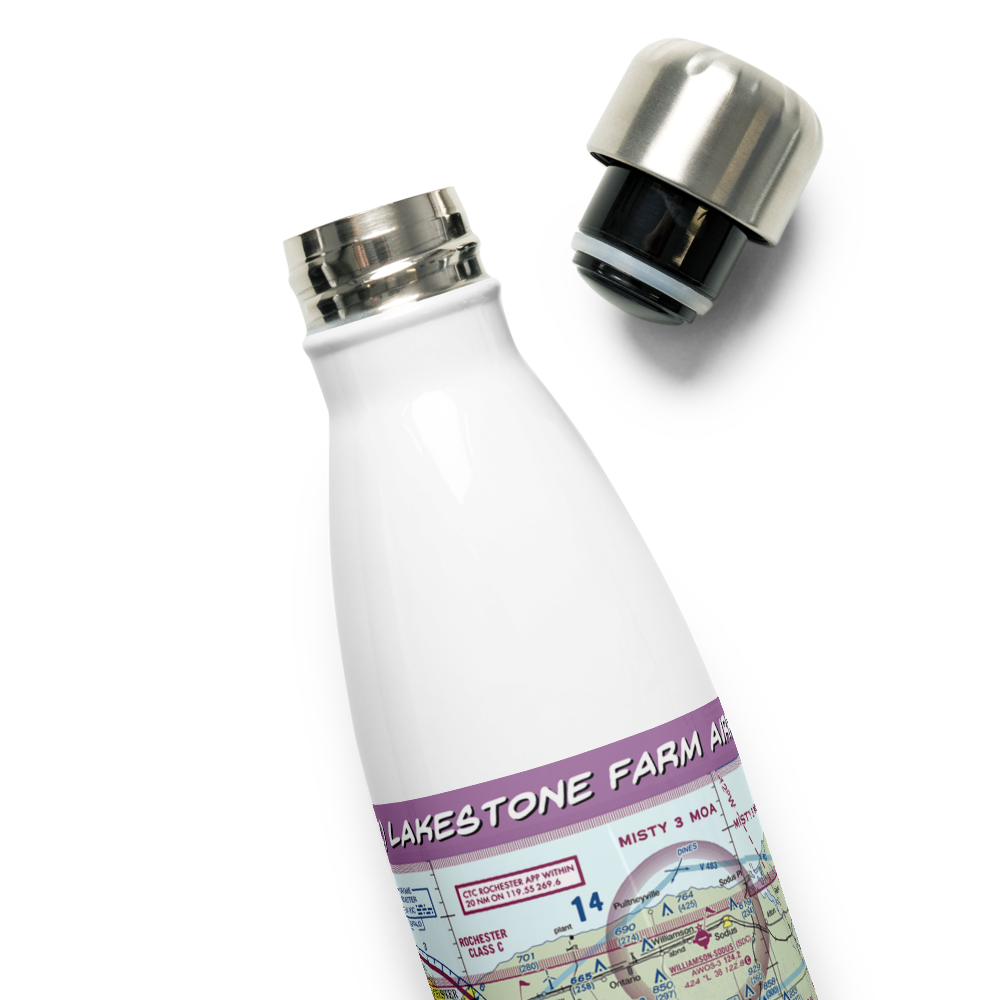 Lakestone Farm Airport (NY11) VFR Sectional Water Bottle 