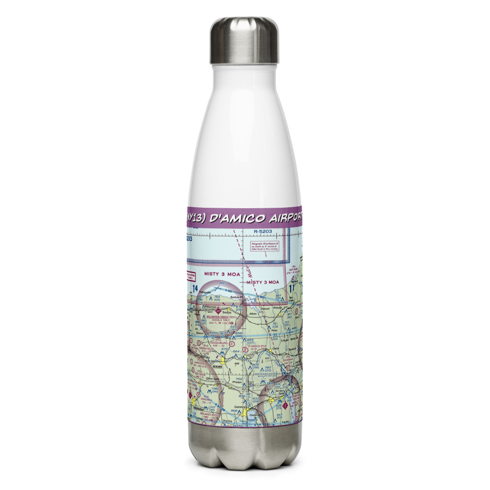 D'Amico Airport (NY13) VFR Sectional Water Bottle 