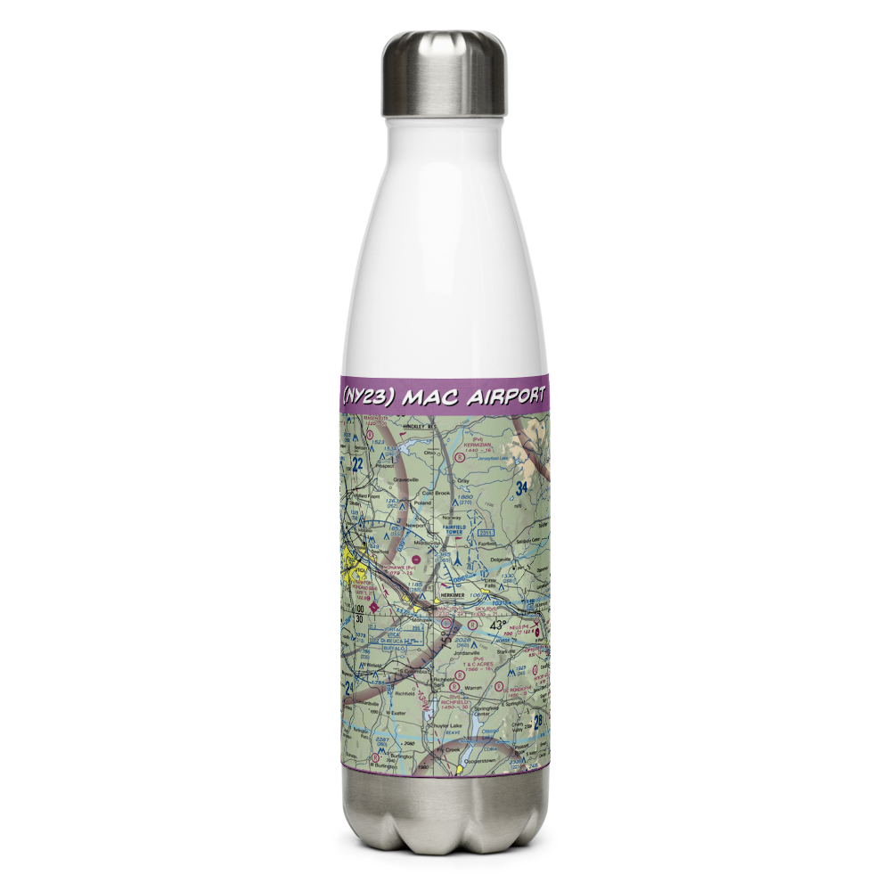 MAC Airport (NY23) VFR Sectional Water Bottle 