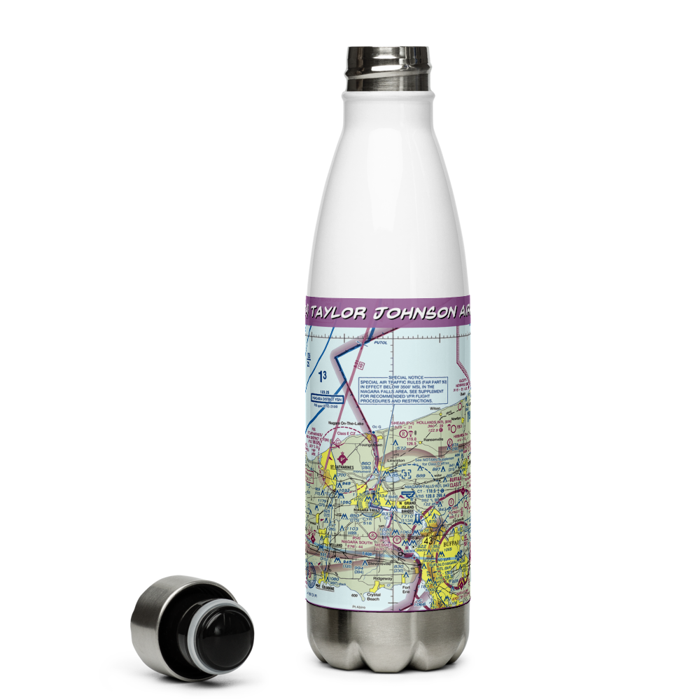 Taylor Johnson Airport (NY24) VFR Sectional Water Bottle 