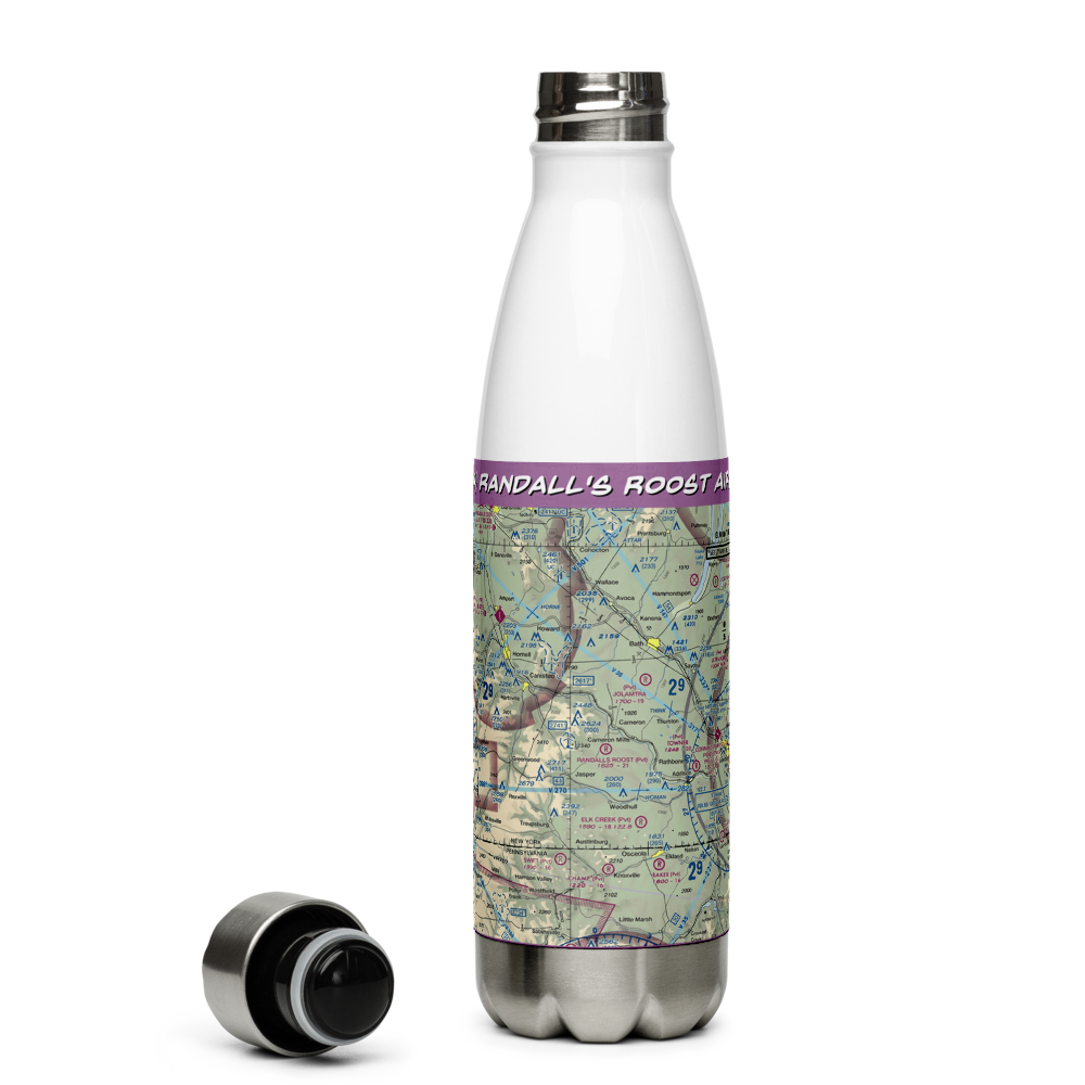 Randall's Roost Airport (NY34) VFR Sectional Water Bottle 
