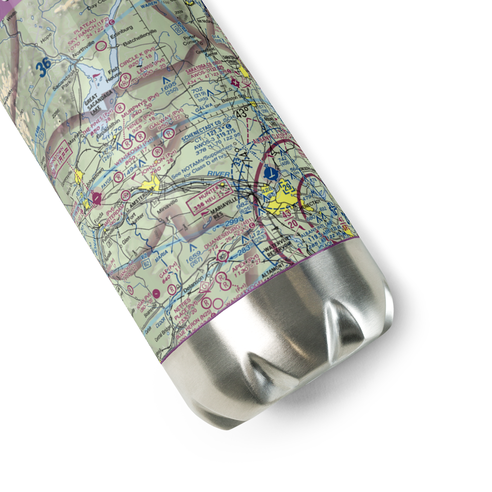 Galway Airport (NY37) VFR Sectional Water Bottle 