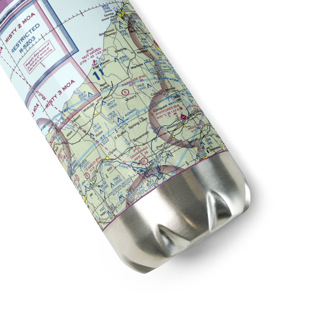 Paradise Airport (NY42) VFR Sectional Water Bottle 