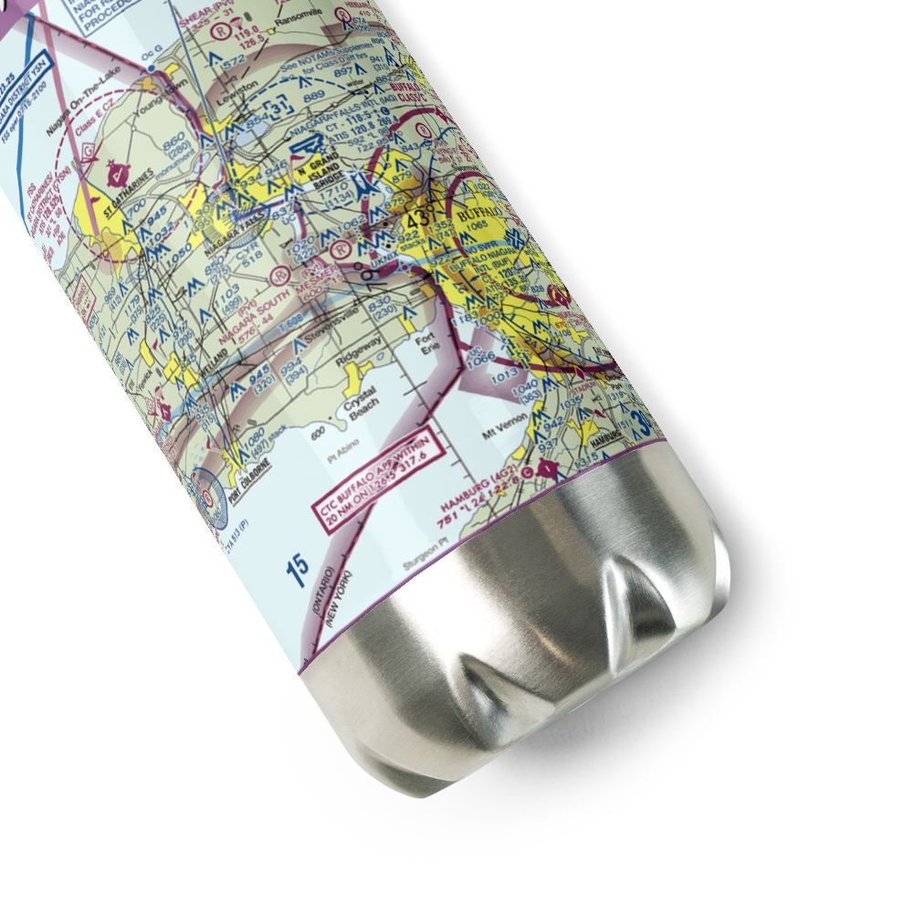 Mesmer Airport (NY49) VFR Sectional Water Bottle 