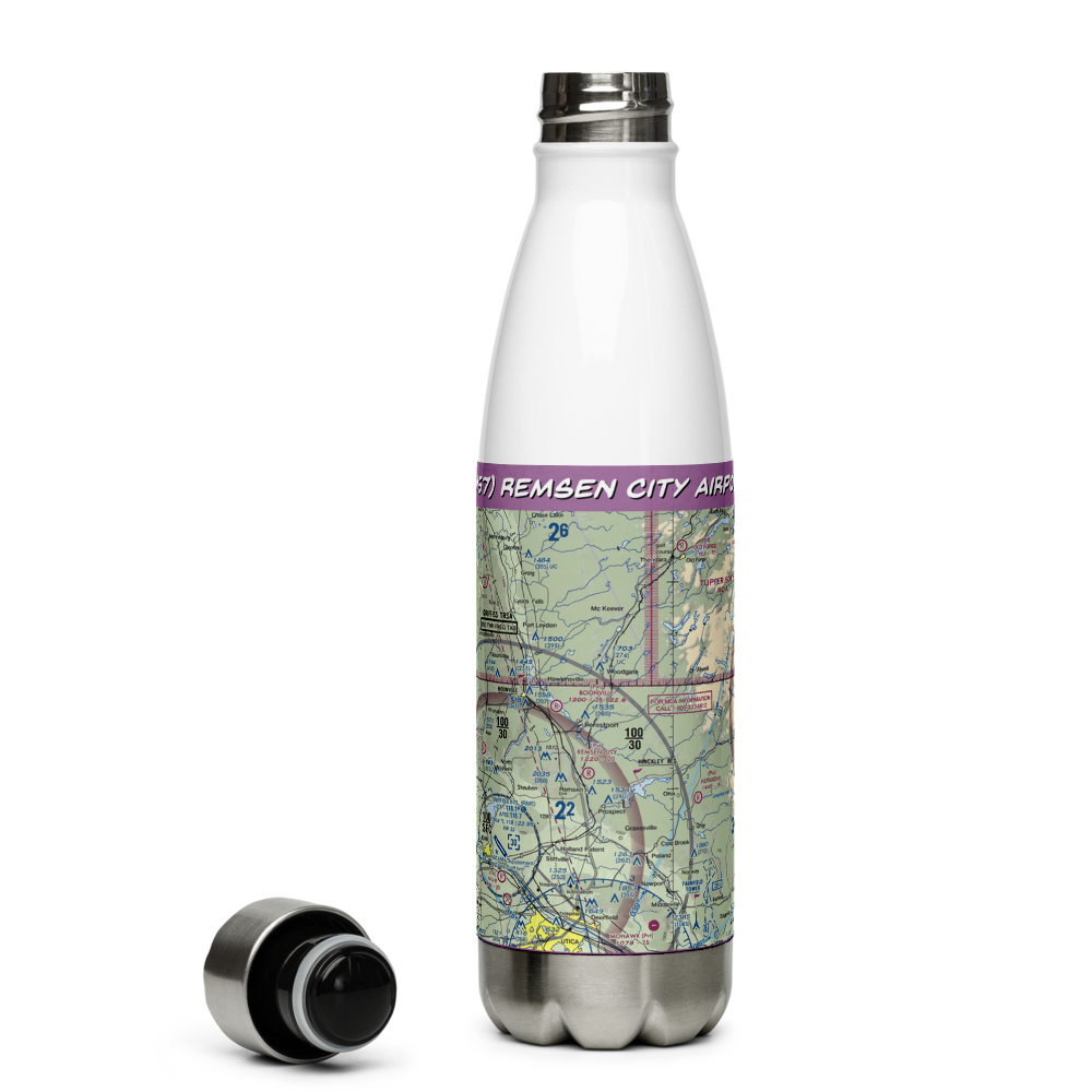 Remsen City Airport (NY57) VFR Sectional Water Bottle 