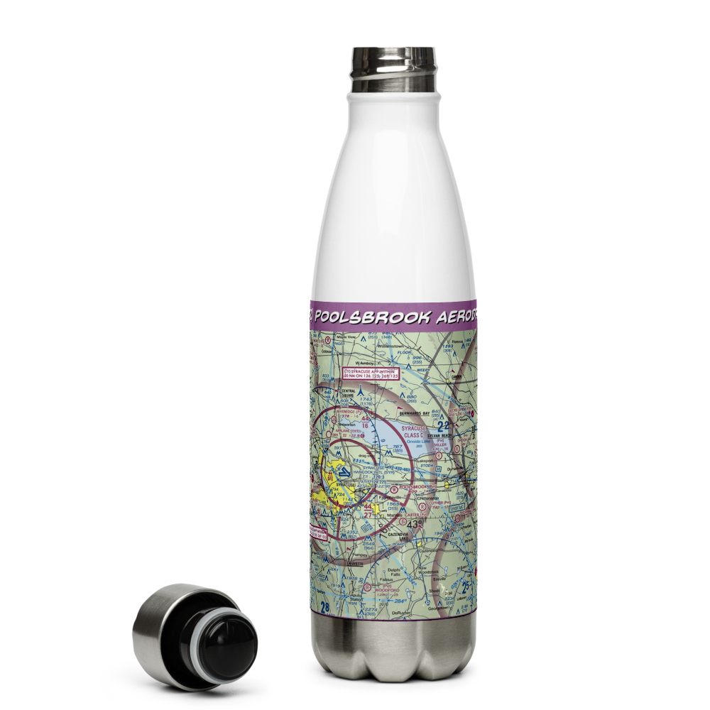 Poolsbrook Aerodrome (NY72) VFR Sectional Water Bottle 