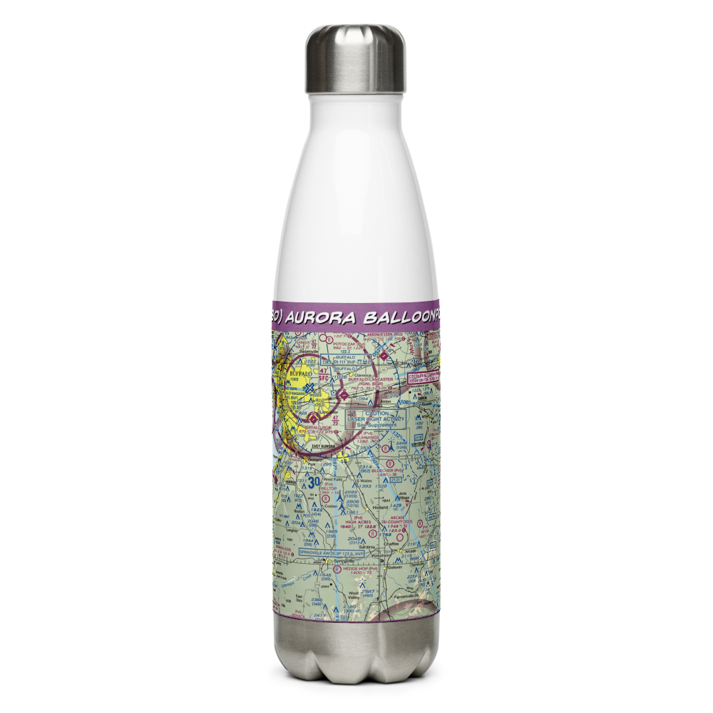Aurora Balloonport (NY80) VFR Sectional Water Bottle 