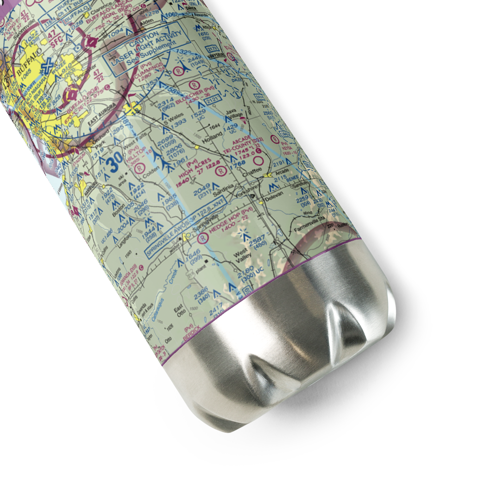 Aurora Balloonport (NY80) VFR Sectional Water Bottle 