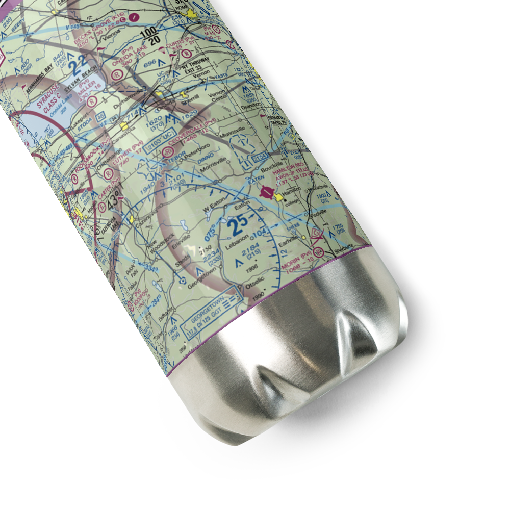 Cloverdale Farm Airport (NY91) VFR Sectional Water Bottle 