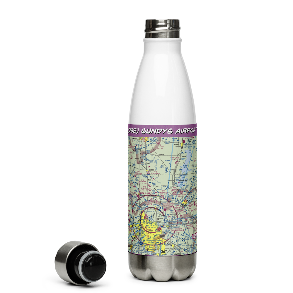 Gundys Airport (O38) VFR Sectional Water Bottle 