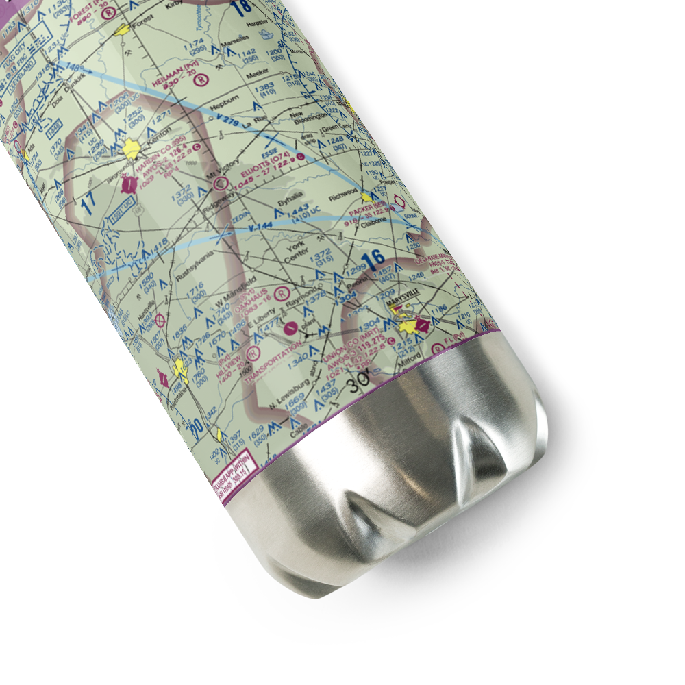 Elliotts Landing Airport (O74) VFR Sectional Water Bottle 